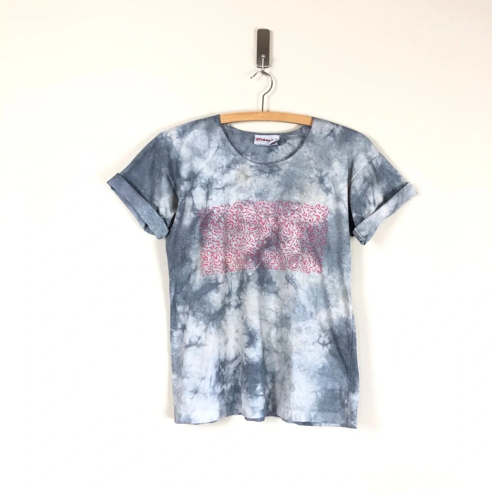 vintage 90s tie dye tee | 1990s abstract art t shirt | grunge hippie top tshirt - Picture 1 of 8